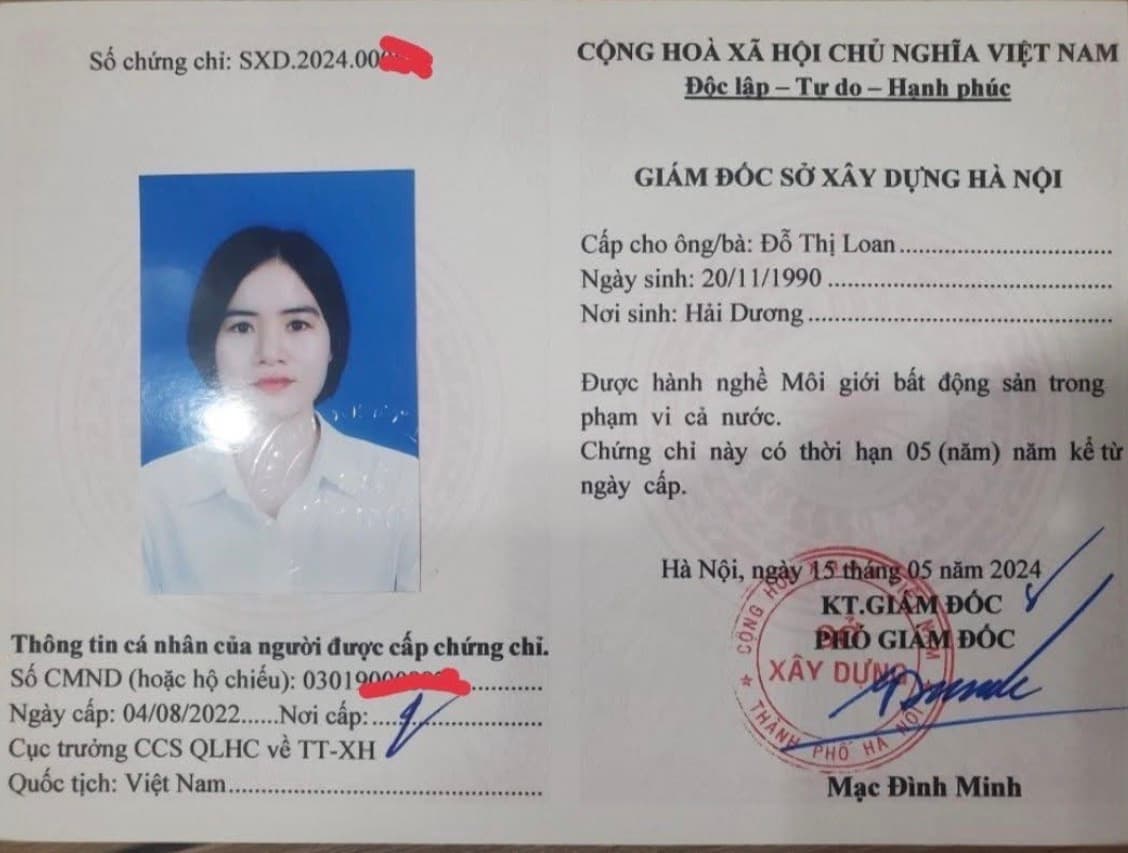 Chứng chỉ Môi giới BĐS